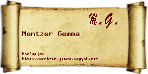 Mentzer Gemma névjegykártya